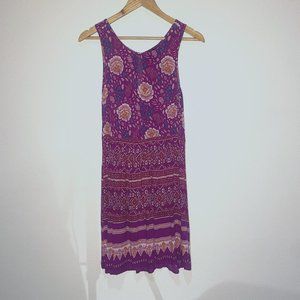 MINKPINK Boho Dress - Fuchsia Floral Pattern - Size XS